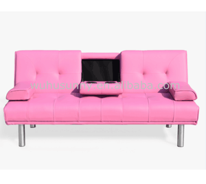Modern Design Leather Cup Holder <strong>Sofa</strong> <strong>Bed</strong> Unique Wooden <strong>Frame</strong> With Synthetic Leather Upholstery Foldable Feature for Living Room - Product Image 5