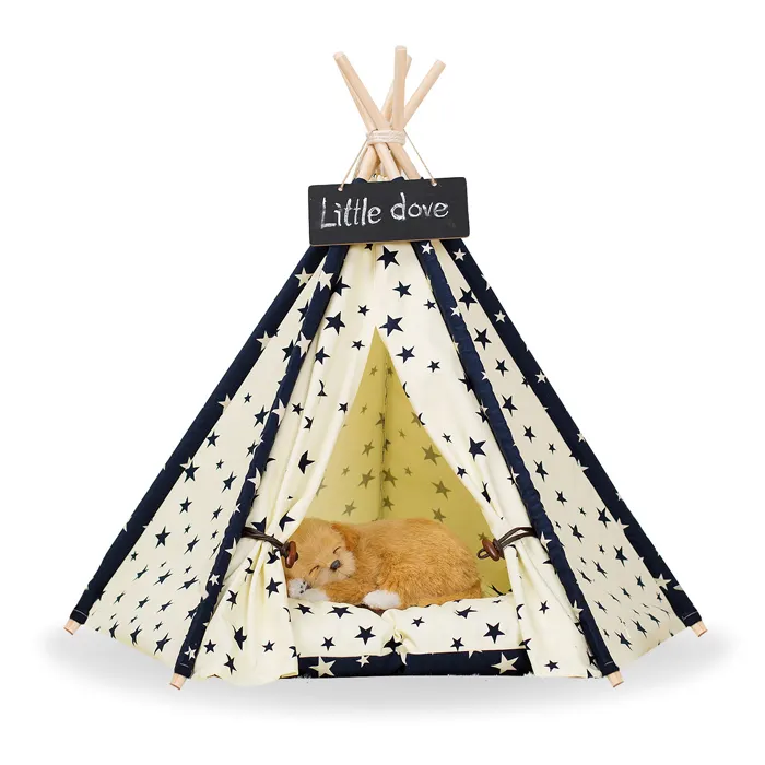 Hot Sale Popular Soft Warm Detachable and Washable Pet Bed Teepee Tent for Dogs Cats