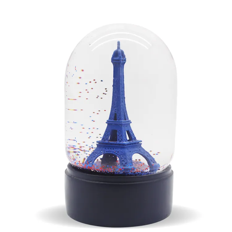 맞춤형 크리스탈 반짝이 에펠 탑 스노우 글로브 수지 공예