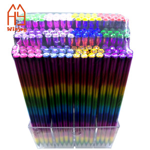 <span class=keywords><strong>Crayon</strong></span> de couleur arc-en-ciel personnalisé avec mine grise HB pour enfants, crayons cadeaux brillants en feuille <span class=keywords><strong>laser</strong></span> en vrac. - Product Image 3