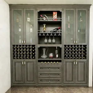 Antique Home Living Room Furniture Wine Bar Display Cabinet Wine cabinet bar cabinet for home