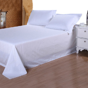<span class=keywords><strong>Drap</strong></span> de lit blanc en coton et <span class=keywords><strong>polycoton</strong></span>, rayé en satin/jacquard/<span class=keywords><strong>drap</strong></span> <span class=keywords><strong>plat</strong></span> blanc uni/<span class=keywords><strong>drap</strong></span>-housse/hôtel - Product Image 5