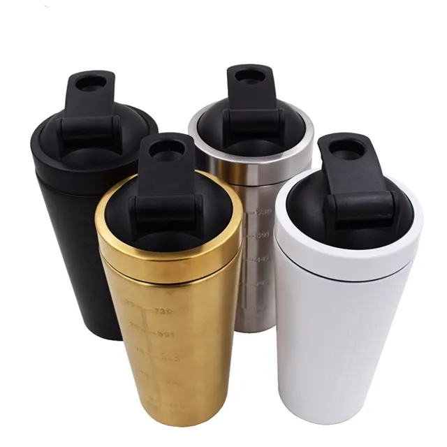 Benutzer definierte Großhandel Logo Shakes Edelstahl Wasser flasche Shaker Cup für Outdoor-Sportarten