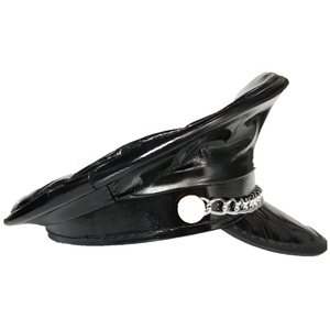 Cappello in Pelle Nera per Decorazioni Festa di Halloween, Cappello Ottagonale da Poliziotta per Cosplay Femminile - Product Image 3