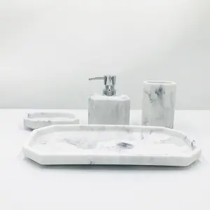 Luxury 4 Piece Bathroom Sets Washroom Kitchen House Decor Bath Resin Sets Bathroom Accessories Set