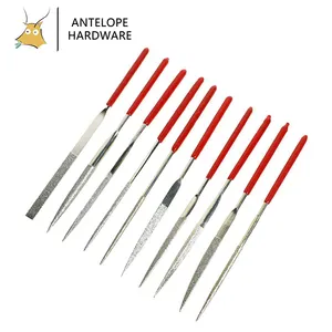 MRY Tools 140 160 180mm 10 PCS Kit Taper Flacher halbrunder Kunststoff griff Diamond Needle Steel File Set