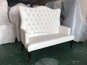 Sillón de Dos Plazas Blanco con Respaldo Alto para Novios - Product Image 6