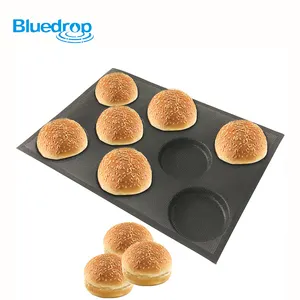 Silikon burger formen brötchen brot formen tarlets backen blätter perforierte fiberglas formen für bäckerei speichert