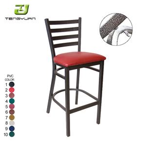 Tabourets <span class=keywords><strong>de</strong></span> <span class=keywords><strong>bar</strong></span> modernes en fer avec dossier, hauteur comptoir, rembourrés – Mobilier commercial d'<span class=keywords><strong>occasion</strong></span> pour café et cuisine - Product Image 5