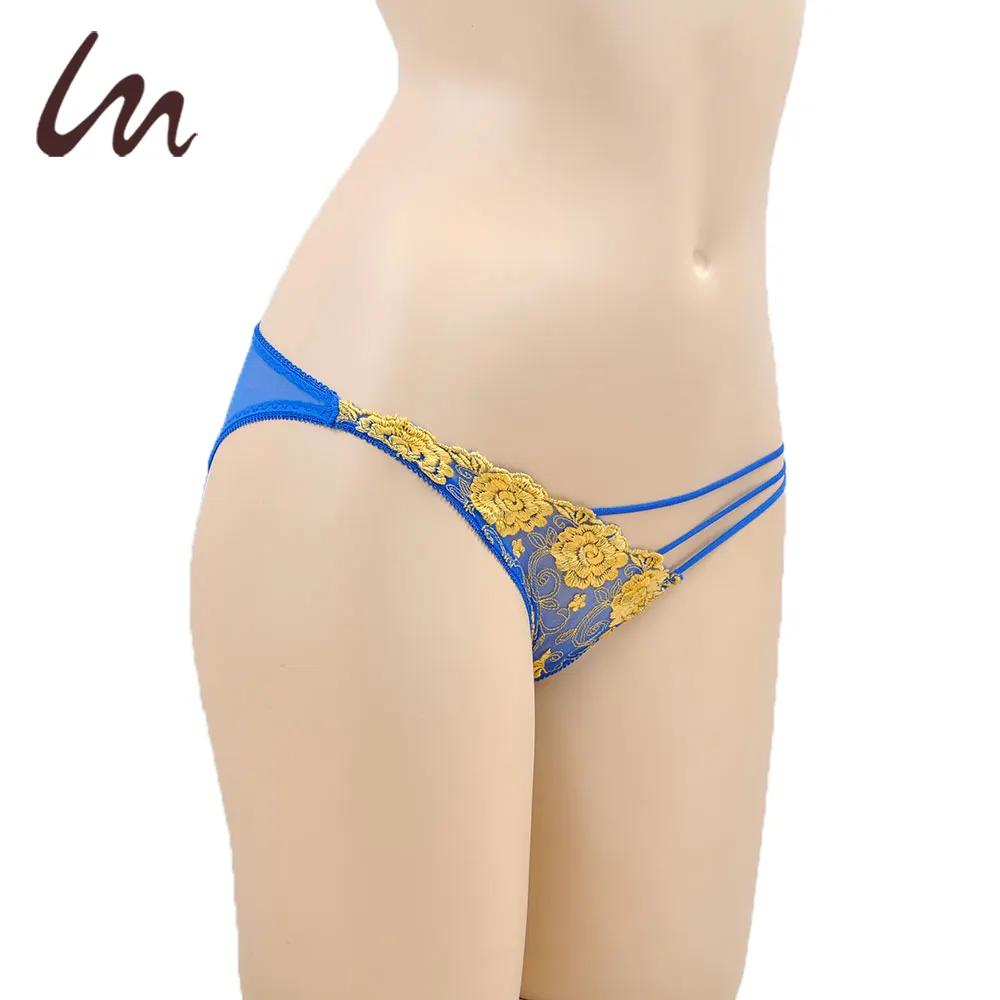 Flower Embroidery Lace String Panties
