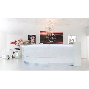 Customized LUX High <b>End</b> Personalized Desk <b>Bar</b> Counter Reception Desks Modern White - Product Image 3