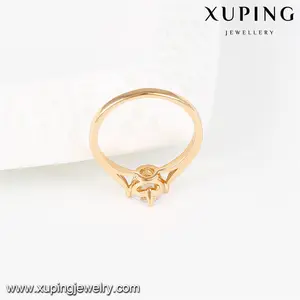 Xuping 14044 joyería de moda de diamante, anillo de compromiso de diamante grande de moda, anillos de boda chapados en oro de 18K