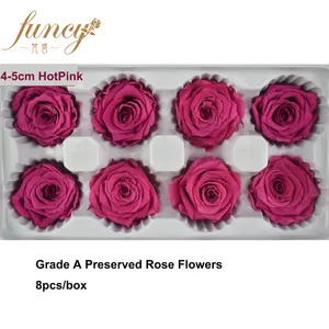FuncyFlora 4-5 cm Pink Farbe Erhalten Echt Enchanted Für Immer Rose uk