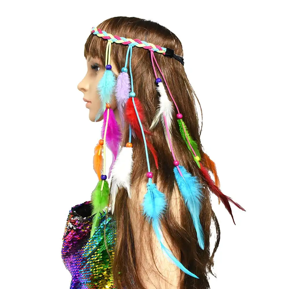 Etnik Hint Bohemian Tüy saç aksesuarları Yeni Tasarım saç parçaları Son Hairband Tasarımları