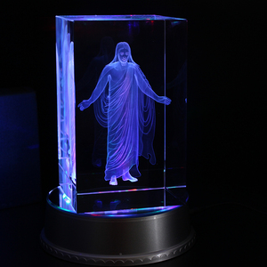 Regalos <span class=keywords><strong>Artesanales</strong></span> Hechos a Mano, Cubo de Cristal K9 con Grabado Láser 3D de Buda/Jesús para Decoración del Hogar o la Iglesia - Product Image 2