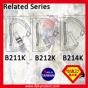 23KN B Type With Screw Gate Rescue Mountain Climbing Aluminum Carabiner - Product Image 6