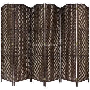Paravento Decorativo in Rattan Mobile, Pannello in Legno Stile Dubai, Divisorio Pieghevole a 3 Pannelli, Separatore Economico con Carta per Matrimoni - Product Image 2