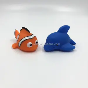 Schwimmender Gummi Meeres tier Baby Kleinkind Wasserbad Spielzeug LED Clown Fisch Leuchten Delphin