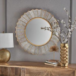 Moderne Luxe Woonkamer Meubels Glam Zon Barsten Gold Ijzeren Blad Frame Antieke Muur Spiegel Voor Thuis Decoratie - Product Image 1