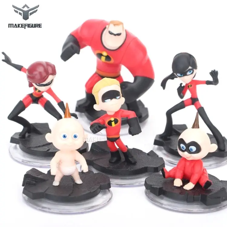 custom cartoon the incredible mini action figures, custom make cartoon super heros figurine toy, OEM PVC 3D figures