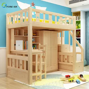 어린이/어린이 이층 침대 단단한 나무 침실 가구 새로운 디자인 이층 침대 책상