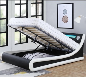 Willsoon thiết kế hiện đại PU da bọc giường với khí nâng khung gỗ rắn và loa mềm đôi lưu trữ giường cho nhà - Product Image 2