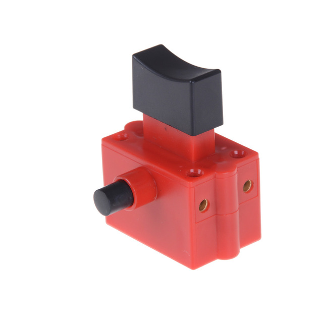 Aexit AC 250V 10A DPST-Auslöseschalter Für Elektrowerkzeuge – Rot/schwarz, Momentan, Mit Schraubklemmen