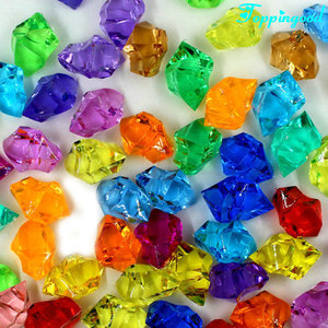 Pointes en plastique, Faux verre, boite de 10 pièces, multicolore, pierres de glace - Product Image 1
