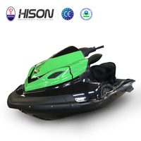 Bateau à moteur économique Hison 1400cc en fibre de verre/moteur Jetski 4 temps motomarine avec 3 places Wave Boat Jet Ski