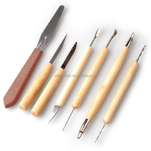 7 unids/<span class=keywords><strong>set</strong></span> de cerámica de arcilla de polímero de escultura mano cincel de carpintería fabricación de herramientas - Product Image 3