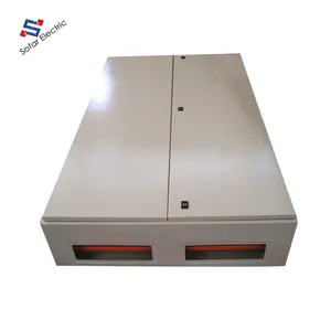 Caja metálica de doble puerta IP65 con placa de montaje y placa de prensaestopas