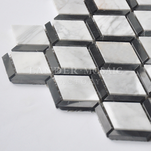 In <span class=keywords><strong>bianco</strong></span> <span class=keywords><strong>e</strong></span> <span class=keywords><strong>nero</strong></span> rombo pietra mattonelle di mosaico per la decorazione domestica - Product Image 3