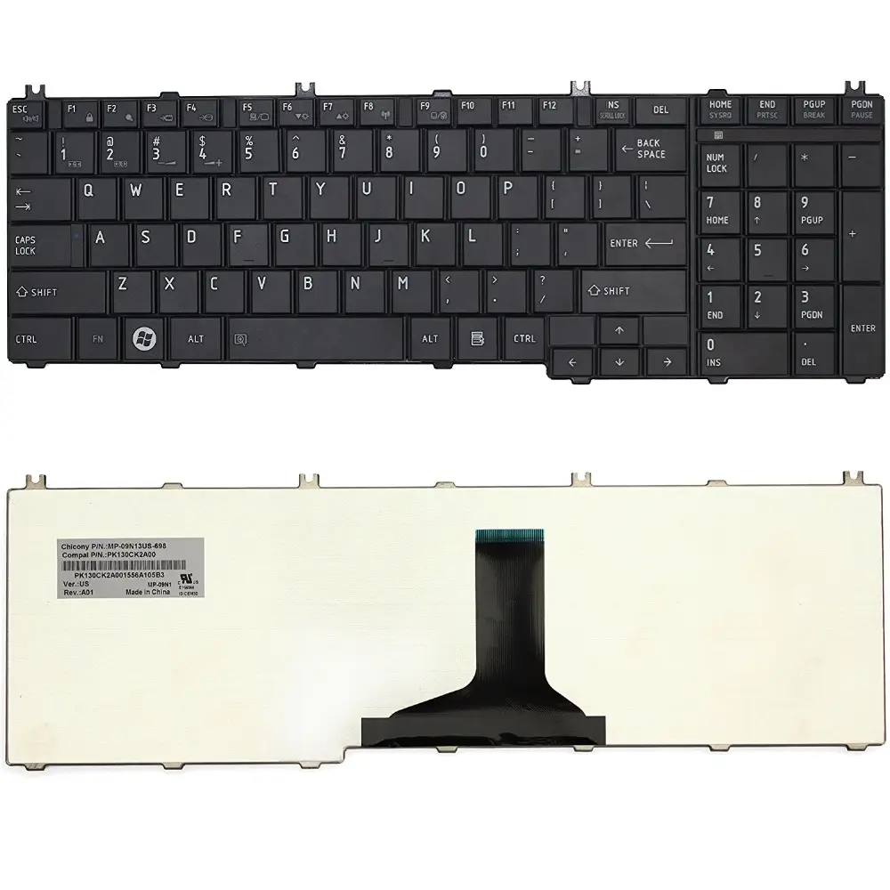 Modelo popular teclado do laptop para toshiba satélite c650 c660 l650 l655 l670 l675 l775 eua preto