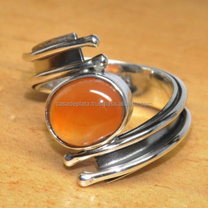 Carnelian พลอย925แหวนเงินสเตอร์ลิงอินเทรนด์รูปไข่แหวนแฟชั่นสำหรับงานแต่งงานครบรอบหมั้นสำหรับทุกเพศ - Product Image 1