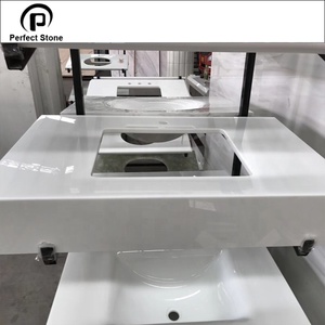 Bianco puro Pietra Nano di Vetro Piano di Lavoro E <span class=keywords><strong>Bagno</strong></span> Parte Superiore di Vanità - Product Image 2
