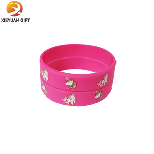 Silk print customized debossed rubber gum embossed light bracelet - Product Image 1