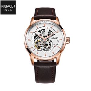 Ochstin fabbrica Oubaoer Luxury Mens Blue Leather cinturino <span class=keywords><strong>automatico</strong></span> scheletro <span class=keywords><strong>orologio</strong></span> meccanico - Product Image 5