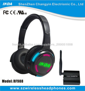 Auriculares Inalámbricos LED UHF de 3 Canales para Discoteca Silenciosa, Bodas, DJ, Cumpleaños RF988 - Product Image 5