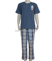 Bas de pyjama de luxe grande taille à la mode pantalons de pyjama hommes 2 pièces ensembles de pyjama de créateur à carreaux Vente en gros en usine