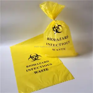 重型黄色生物危害临床废物处理袋，31x38''