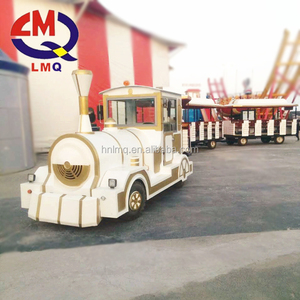 40 sièges Deux chariots Train sans rail <span class=keywords><strong>Locomotive</strong></span> Ride on Road Train Rides for Kids No Rail Trains à vendre - Product Image 4