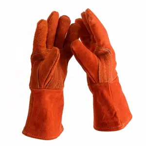 Safety Cowhide Leather Welding Gloves with Reinforced around Thumb