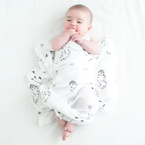 新接收免费样品超柔软婴儿舒适有机棉竹载体毯子襁褓包裹