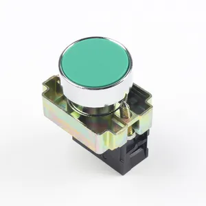 Botão interruptor momentâneo verde, botão interruptor 1 sem n/o com botão de retorno da mola, XB2-BA31, 22mm