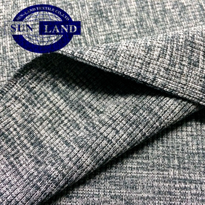 Sợi Nhuộm Melange May Cuff Hem Chất Liệu Quần Áo 95 <span class=keywords><strong>Polyester</strong></span> 5 Spandex 2*2 Vải Đan Sườn - Product Image 4