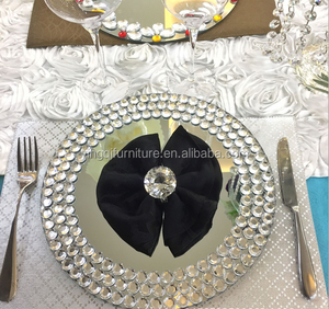 Miroirs brillants en diamant perlé, plaques pour Tables de mariage - Product Image 3