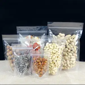 Custom Recyclable Biodegradable Compostable Clear Transparent Plastic Food Packaging Zipper Stand Up Pouch Bags