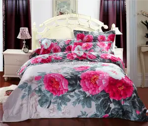 OEM 3D Digital Printed 100% Silk or 100% cotton Bed linen bedding sheet sets home textile