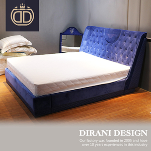 Post moderna púrpura elegante terciopelo y cuero genuino cama king tamaño púrpura tela sencilla cama doble moderna - Product Image 1