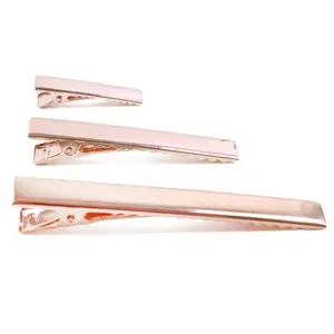 Commercio all'ingrosso Piatto di Metallo Primavera Oro Rosa Anatra Clip di Capelli del Coccodrillo Con I Denti 53478